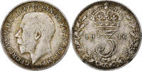 Großbritannien 3 Pence George V, Silber, SS, KM:813 -