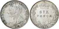 Großbritannien 6 Pence Victoria, Silber, VZ, KM:779 -