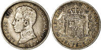 Spanien Peseta Münze, Alfonso XIII, Madrid, SS, Silber, KM:721 -