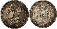 Spanien Peseta Münze, Alfonso XIII, Madrid, S+, Silber, KM:721 -