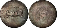 Großbritannien Penny Token Münze, Warwickshire, Birmingham & Risca, S -