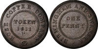 Großbritannien Penny Token Münze, Birmingham and Swansea, Birmingham -