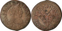 Frankreich Double Tournois Münze, Louis XIII, Double tournois, buste laurée et drapé, Double -