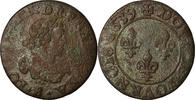 Frankreich Double Tournois Münze, Louis XIII, Double tournois, buste laurée et drapé, Double -