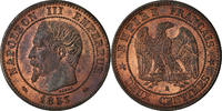 Frankreich 2 Centimes Münze, Napoleon III, Napoléon III, Rouen, VZ+ -