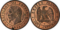 Frankreich 2 Centimes Münze, Napoleon III, Napoléon III, Rouen, VZ -