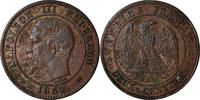 Frankreich 2 Centimes Münze, Napoleon III, Napoléon III, Rouen, SS+ -