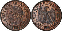 Frankreich 2 Centimes Münze, Napoleon III, Napoléon III, Rouen, UNZ -