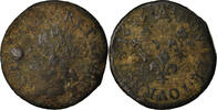 Frankreich Double Tournois Münze, Louis XIII, Corbeil, S, Kupfer -