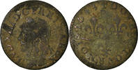 Frankreich Double Tournois Münze, Louis XIII, Double tournois de Warin, tête à gauche -