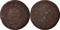 Frankreich Double Tournois Münze, Louis XIII, Double tournois de Warin, tête à gauche -