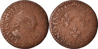 Frankreich Double Tournois Münze, Louis XIII, Double tournois, buste laurée et cuirassé -