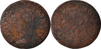 Frankreich Double Tournois Münze, Louis XIII, S, Kupfer -