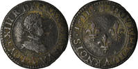 Frankreich Double Tournois Münze, Louis XIII, Double tournois, buste enfantin, Double -