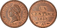 Frankreich Centime Münze, Dupré, Paris, VZ, Bronze, KM:754, Gadoury:84 -