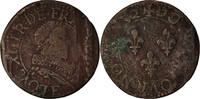 Frankreich Double Tournois Münze, Louis XIII, Double tournois, buste juvénile au col fraisé -