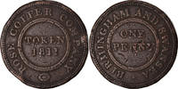 Großbritannien Penny Token Münze, Birmingham and Swansea, Birmingham -