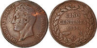 Monaco 5 Centimes, Cinq Münze, Honore V, S+, Cast Brass -