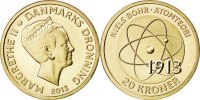 Dänemark 20 Kroner Münze, STGL, Aluminium-Bronze, KM:New -