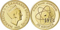 Dänemark 20 Kroner Münze, STGL, Aluminium-Bronze, KM:New -