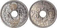 Frankreich 25 Centimes Münze, Lindauer, Paris, STGL, Copper-nickel -