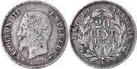 Frankreich 20 Centimes Münze, Napoleon III, Napoléon III, Paris, S+ -