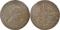 Spanien 2 Maravedis Münze, Isabel II, Segovia, SS, Kupfer, KM:532.4 -