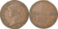 Frankreich 5 Centimes Münze, Dupré, Limoges, S+, Bronze, KM:635.2 -