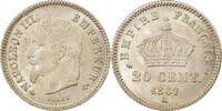 Frankreich 20 Centimes Münze, Napoleon III, Napoléon III, Paris, UNZ -
