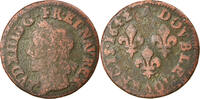 Frankreich Double Tournois Münze, Louis XIII, Double tournois de Warin, tête à gauche -