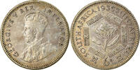 Südafrika 6 Pence Münze, George V, VZ+, Silber, KM:16.2 -