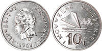 Neukaledonien 10 Francs Münze, Paris, UNZ+, Nickel, KM:5 -