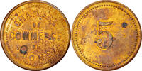 Algeria 5 Centimes Münze, Chambre de Commerce, Bône, ESSAI, S+, Messing -