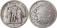 Frankreich 5 Francs Münze, Hercule, Bordeaux, S, Silber, KM:756.4 -