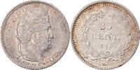 Frankreich 25 Centimes Münze, Louis-Philippe, Rouen, VZ, Silber -