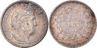 Frankreich 25 Centimes Münze, Louis-Philippe, Paris, VZ+, Silber -