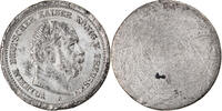 Deutschland 5 Mark Münze, Wilhelm I, Essai Piéfort Uniface, SS+, Tin -