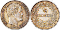 Dänemark 1/2 Rigsdaler Münze, Frederik VII, VZ, Silber, KM:759 -