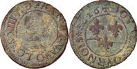 Frankreich Double Tournois Münze, Louis XIII, Double tournois, buste juvénile, Double -