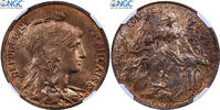 Frankreich 10 Centimes 1907 Paris Daniel-Dupuis, Paris, Bronze, NGC MS64RB