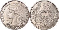 Frankreich 25 Centimes Münze, Patey, Paris, ESSAI, VZ+, Nickel -