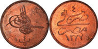 Ägypten 4 Para Münze, Abdul Aziz, UNZ, Bronze, KM:240 -