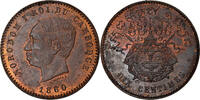 Kambodscha 10 Centimes Norodom I, Bronze, UNZ, Lecompte:23, KM:M3 -