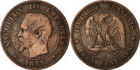 Frankreich 2 Centimes Münze, Napoleon III, Paris, S+ -