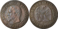 Frankreich 2 Centimes Münze, Napoleon III, Lyon, Rare, S -