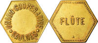 Frankreich Flûte Münze, Union Coopérative - Saulnes, SS, Aluminum-Bronze -