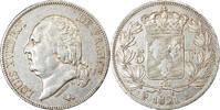 Frankreich 5 Francs Münze, Louis XVIII, Paris, SS+ -
