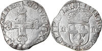Frankreich 1/4 Ecu Münze, Louis XIII, 1/4 Écu à la croix, Bayonne, S+ -