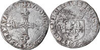 Frankreich 1/4 Ecu Münze, Louis XIII, 1/4 Écu à la croix, Bayonne, S+ -