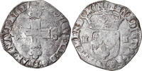 Frankreich 1/4 Ecu Münze, Louis XIII, 1/4 Écu à la croix, Bayonne, S+ -